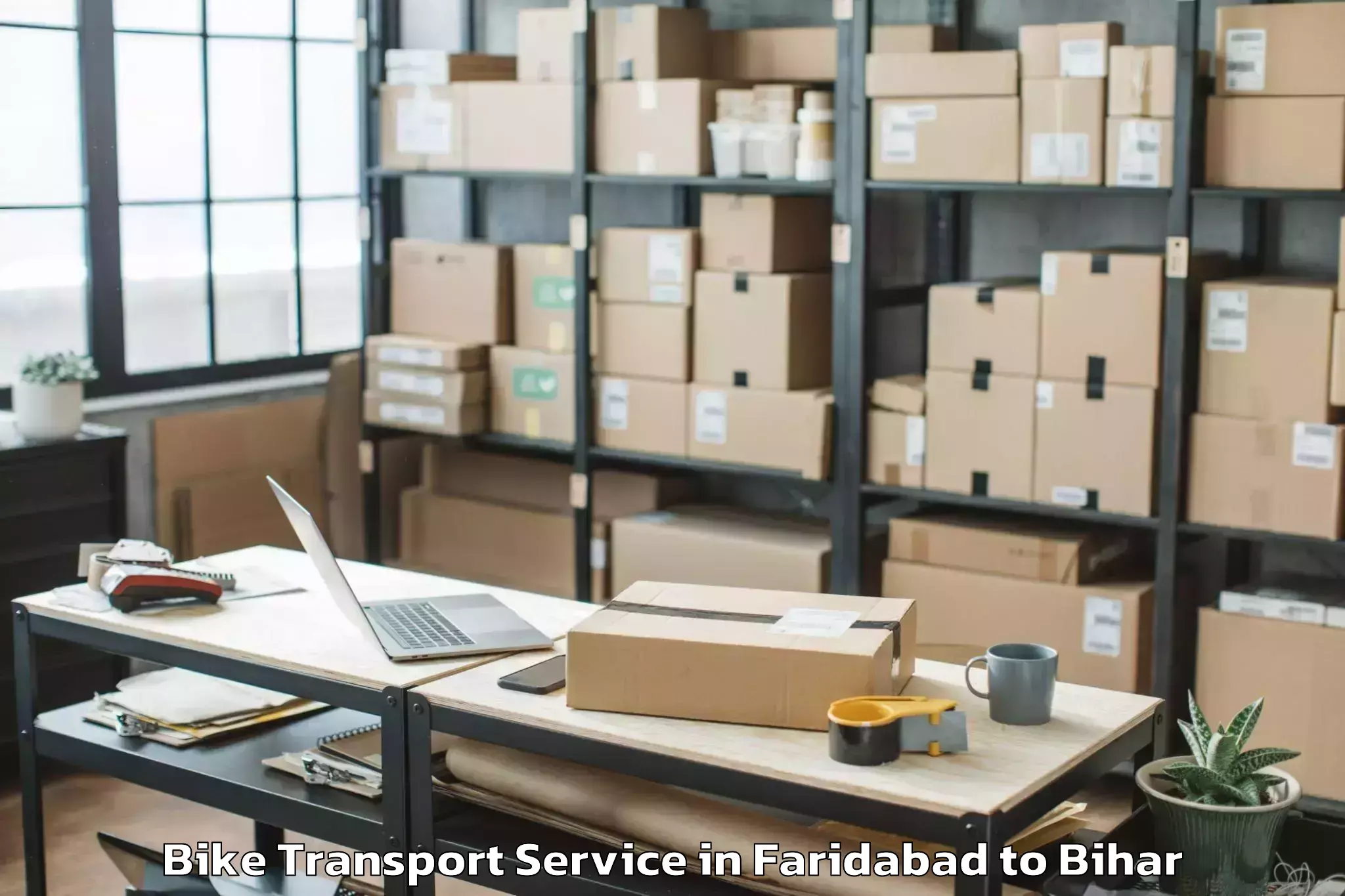 Reliable Faridabad to Lauriya Nandangarh Bike Transport